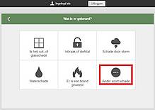 Afbeelding keuze van de soort schade in je PolisMap voor CaravanVerzekeringen