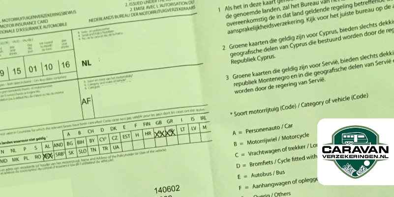 De groene kaart voor je caravanverzekering is je internationale verzekeringsbewijs De groene kaart voor je caravanverzekering is je internationale verzekeringsbewijs